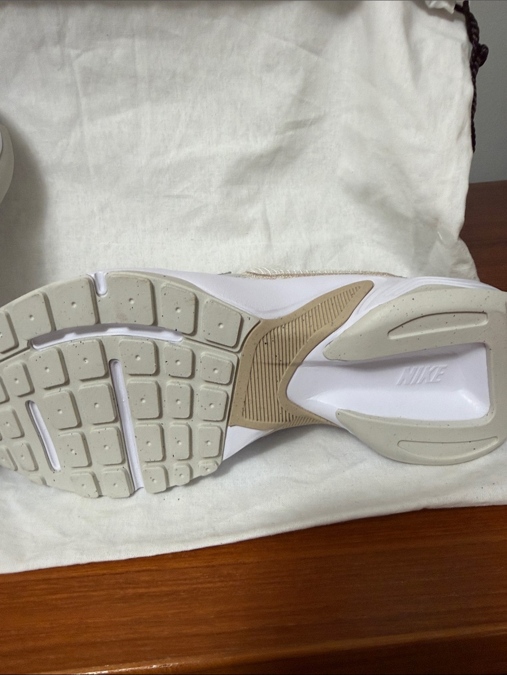 Nike Light Cream/White Women's Running Sneakers - Picture 5 of 6